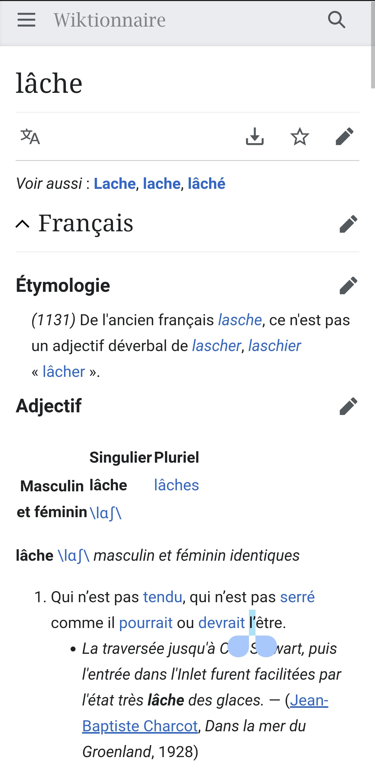 What does the highlighted " l' " mean here? Scrolller