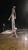 A 33 foot tall sculpture made to look like tin foil.