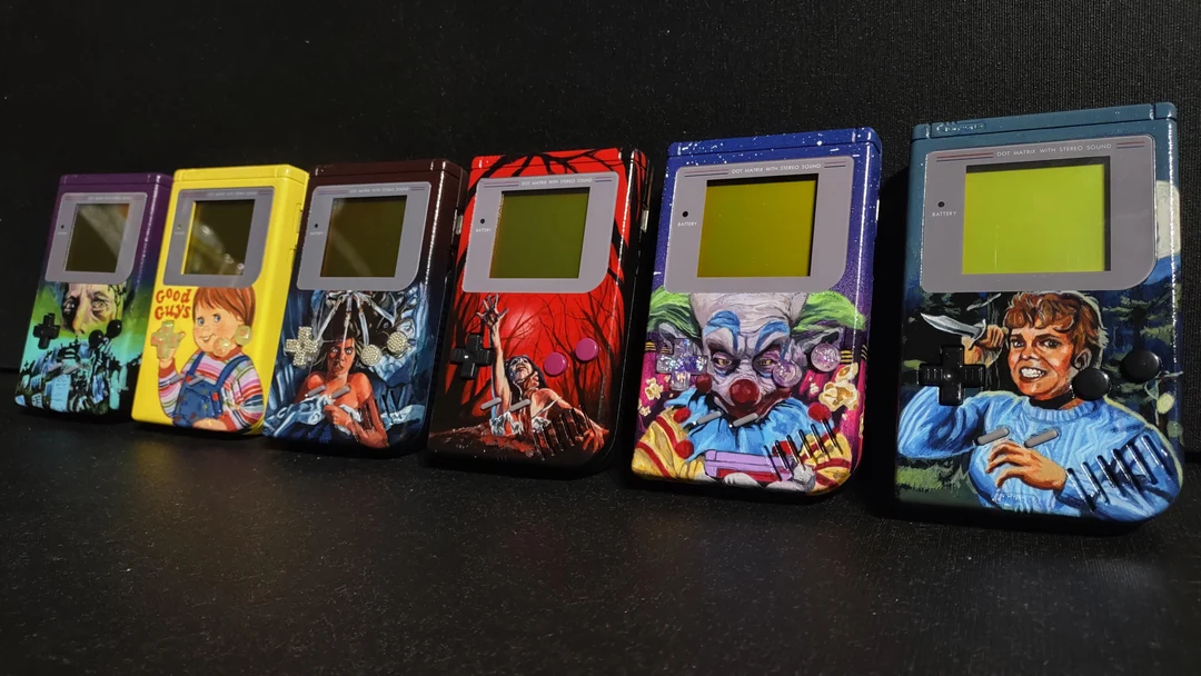 Classic horror series, by me, acrylic on Game Boy, 2023 | Scrolller