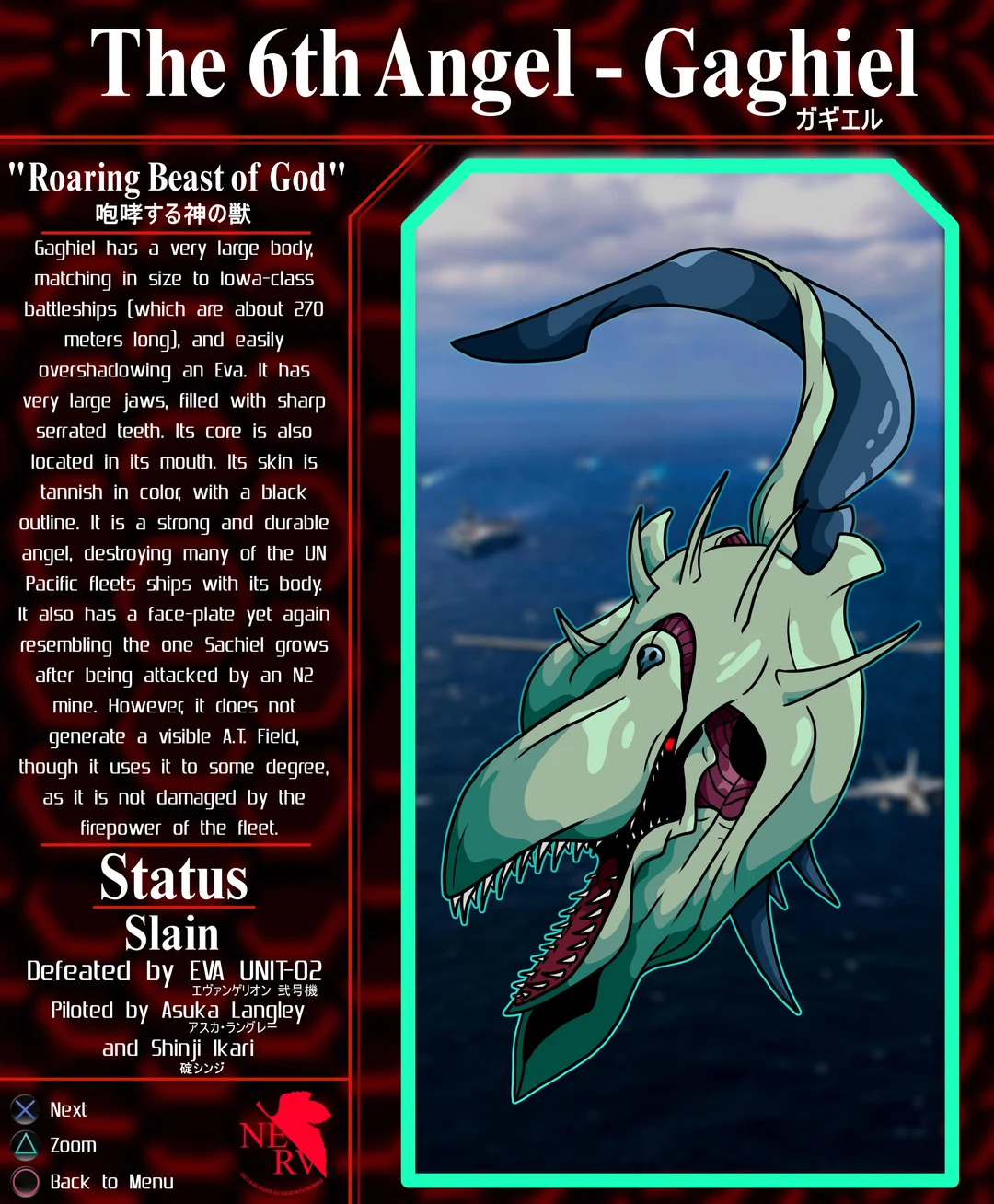 NERV ANGEL DATA - THE 6TH ANGEL - “GAGHIEL” (Art by Me) | Scrolller