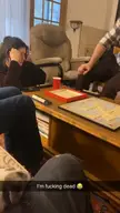 A funny Thanksgiving Scrabble meme showing a tile rack that spells out "i m dead" during a board game.