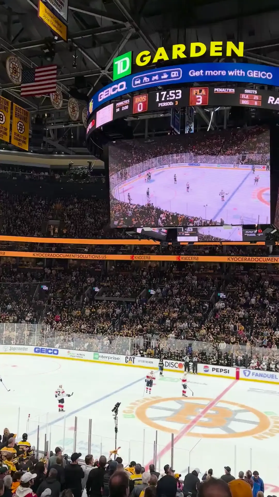 Fans throwing stuff on ice after being shown replay of Lauko penalty
