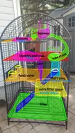 Ferret cage layout (out of bird cage)