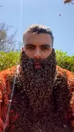 man face cover up in bees