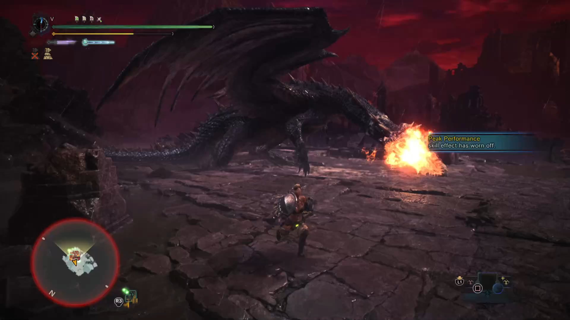 Fatalis "bite-dance"... with a great (but tiny) sword.