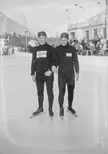 Finnish speed skaters Clas Thunberg &amp; Julius Skutnabb at the innaugural Winter Olympics. They would combine for 4 gold medals, 2 silver, and 2 bronze. Chamonix, France 1924