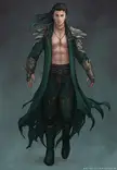 Avan'Daris "Avandris" Darkhollow, The Ever Present Storm. Mark of the Storm Half-Elf Sorcerer. Art by u/GiraazStudio