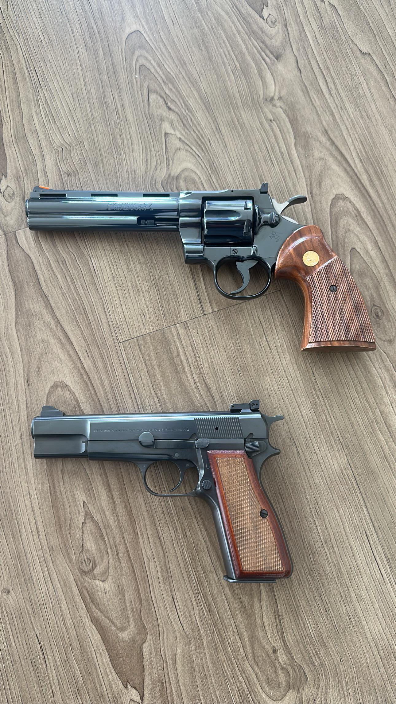 My 83 year old uncle gave me a Colt Python and a Browning Hi-power with original paper work form the 80’s.