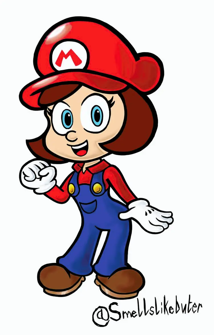 Female Mario in the 2D art style! [Made by me] | Scrolller