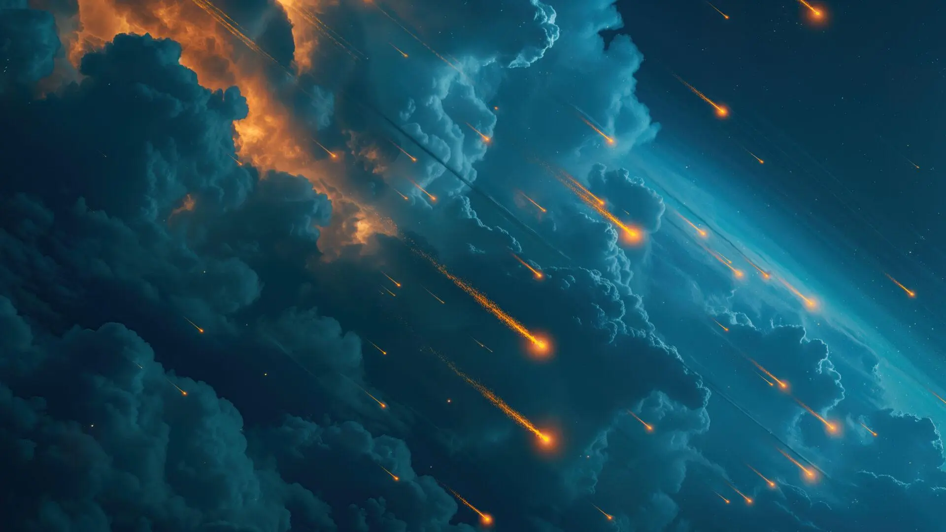 Fiery Meteor Shower [1920x1080] | Scrolller