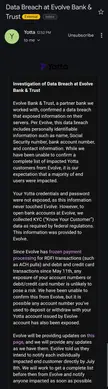First our funds are frozen and now our data has been breached. 