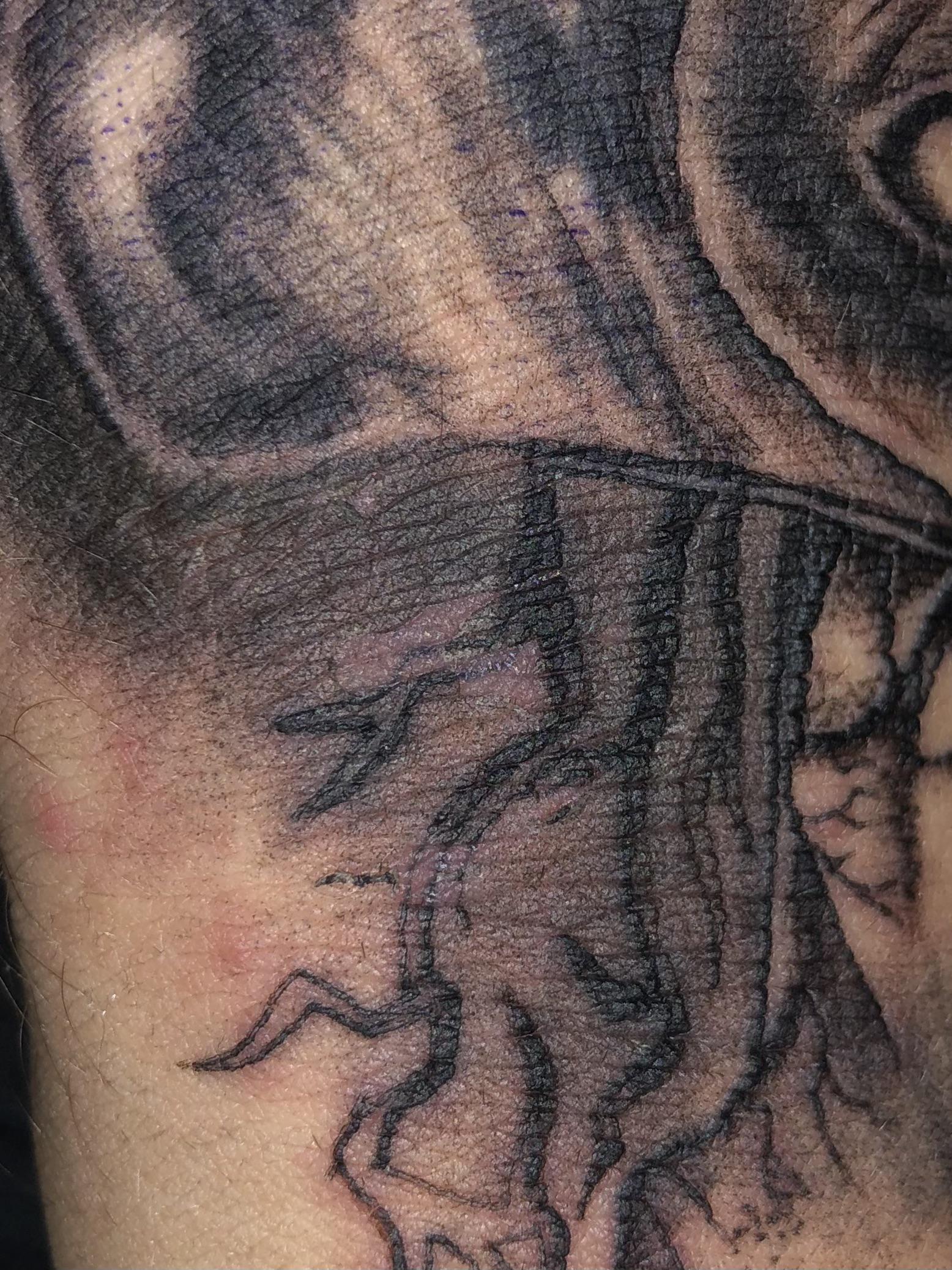 Hand Lettered Fallen Hand tattoo, have these pieces fallen out? Been 4 days | Scrolller