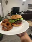 Friday night Burger & Onion Rings