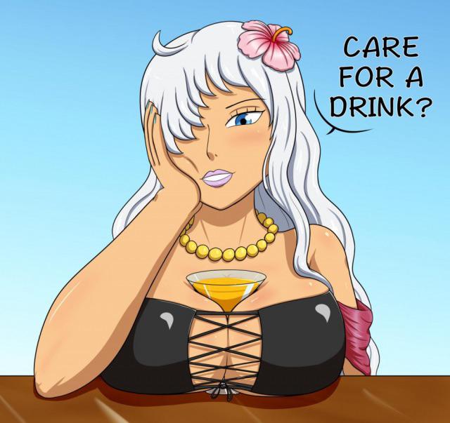 One Piece hentai fan art of busty female characters in bikinis and naked poses