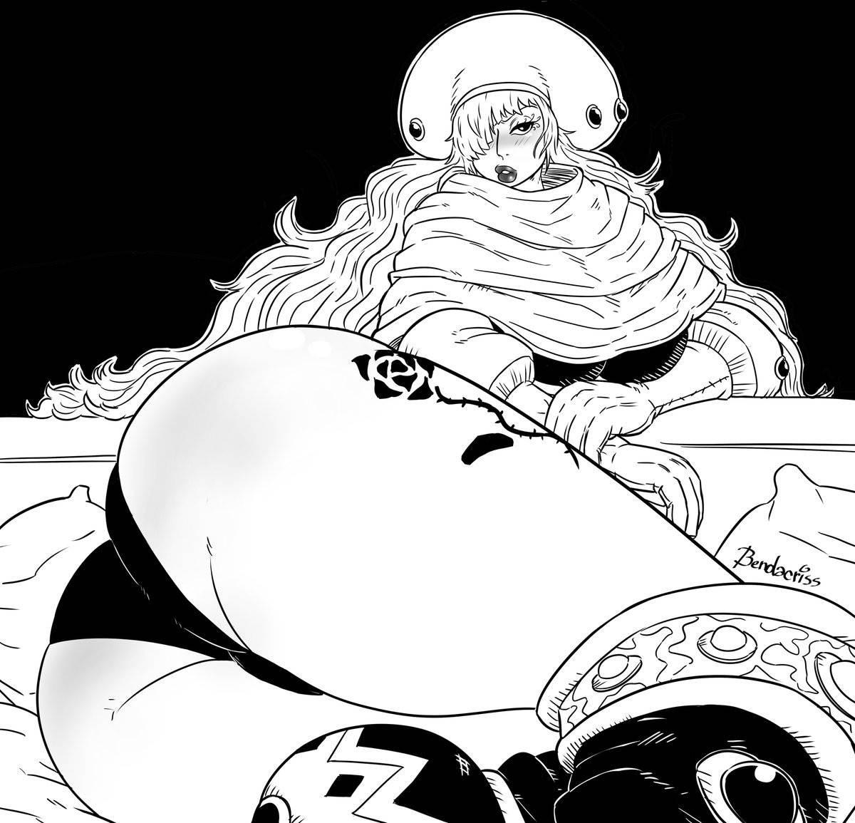 One Piece hentai fan art of busty female characters in bikinis and naked poses
