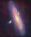 Galaxy M32 is clearly distorted in this 131-hour image (Credit: Aleix Roig)