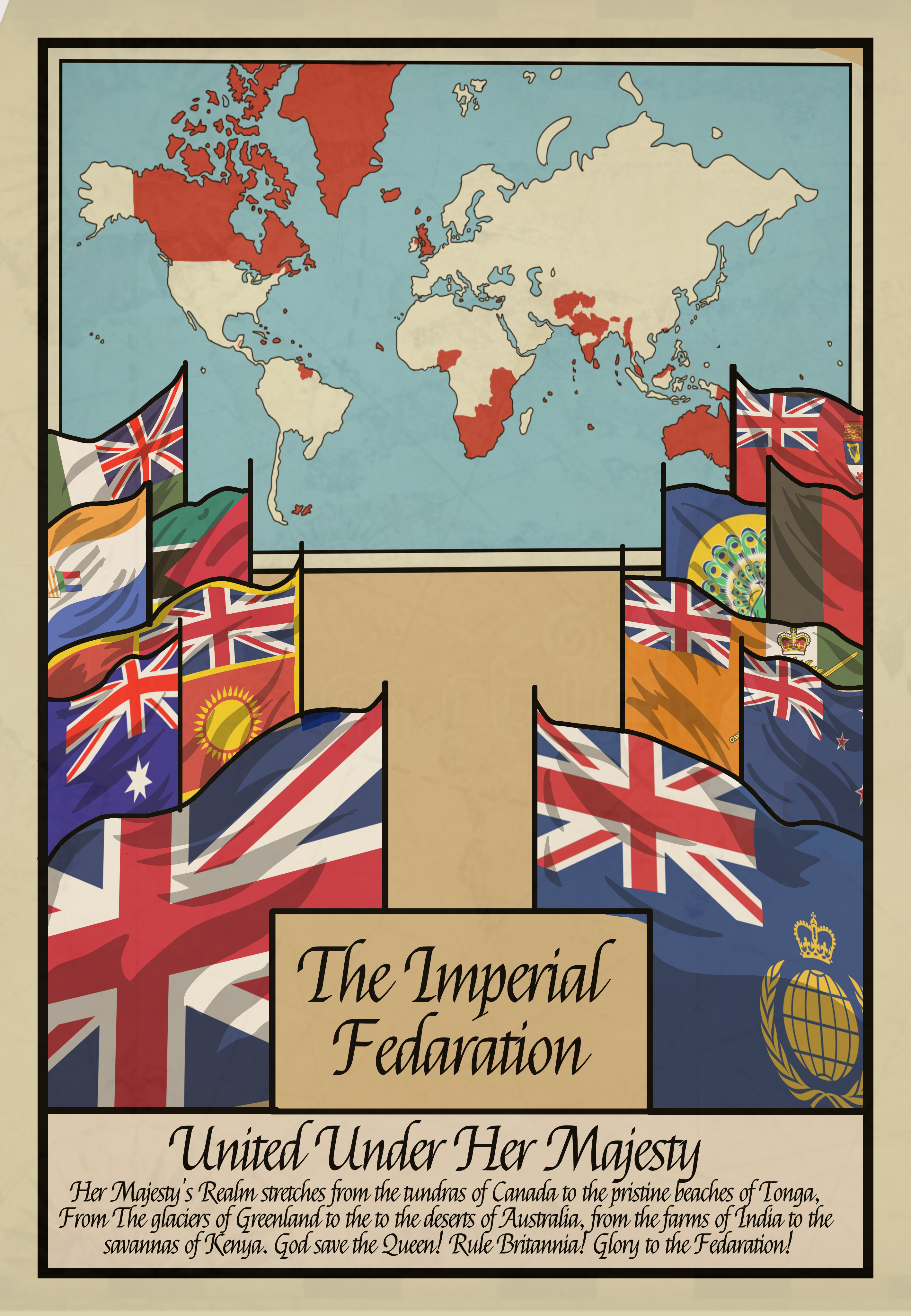 Glory to the Fedaration! || imperial Fedarationist British propaganda posters || India fell into chaos timeline || c.1991