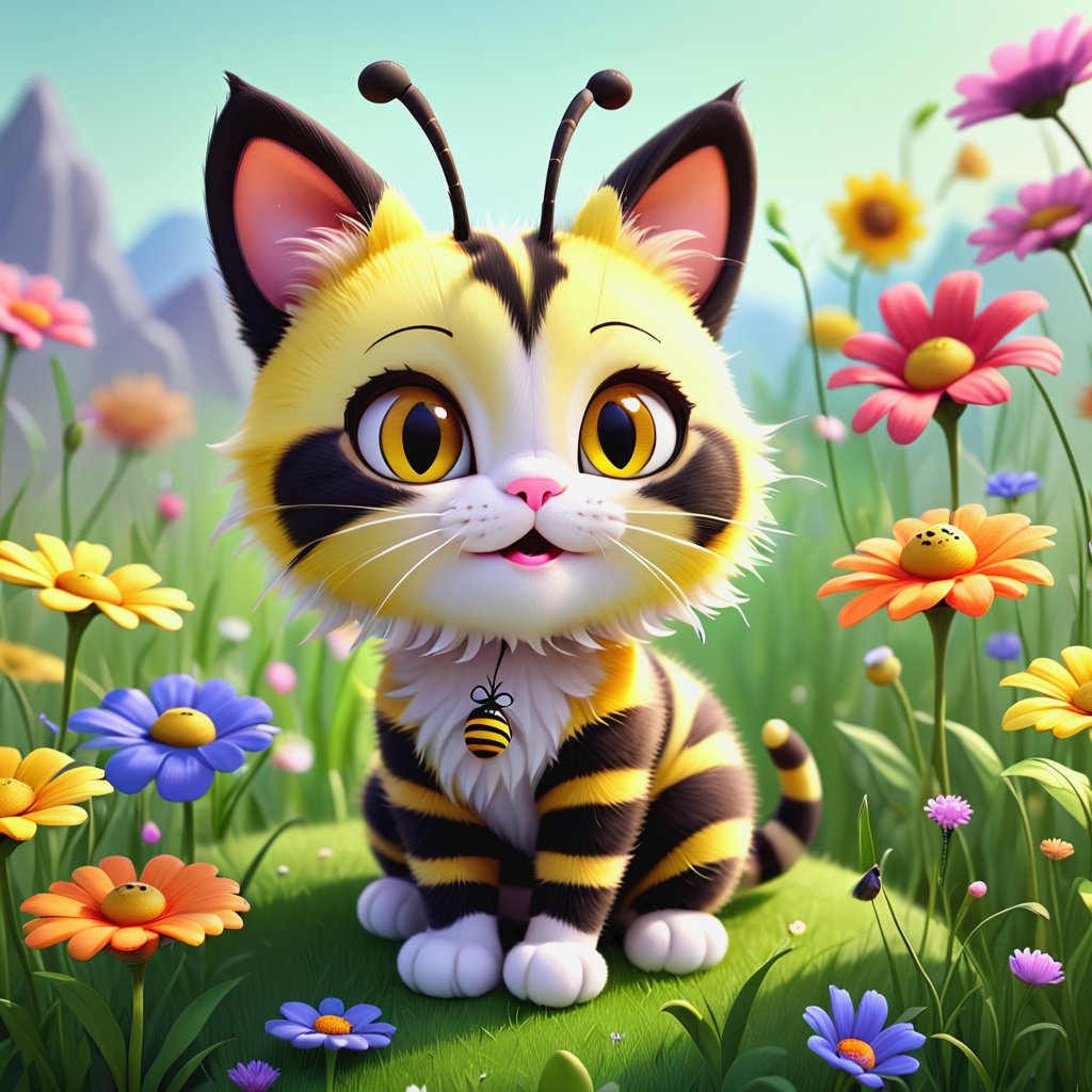 Catbee. Beecat. Or just a cat with bees. | Scrolller