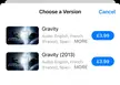 Gravity - 2 versions on Apple TV..