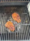 Grilled pork steaks for lunch.