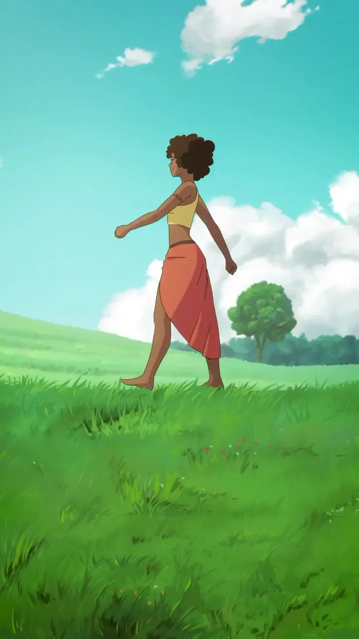 Happy walk cycle animation. 