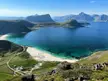 Haukland beach, Lofoten Islands, Norway. Mannen Hike August 2022