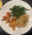 Homemade nuggets, Aldi rice mix, and fresh green beans! Trying to make meals my 11 month old will enjoy. 😊 