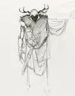 Horned King concept art from The Black Cauldron film by Mike Ploog