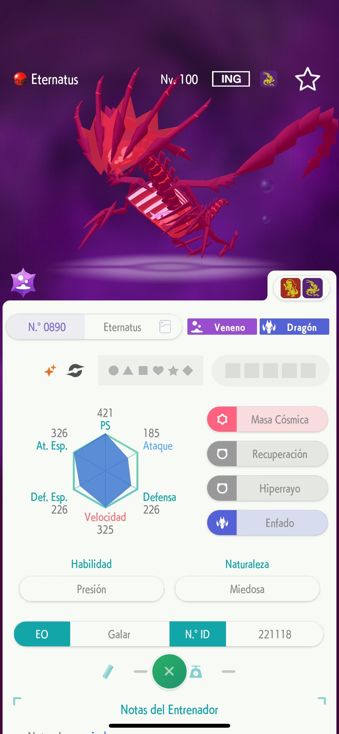 PoGo Pokémon stat screens for Articuno, Terrakion, Zamazenta, Buzzwole, Zacian, and Azelf