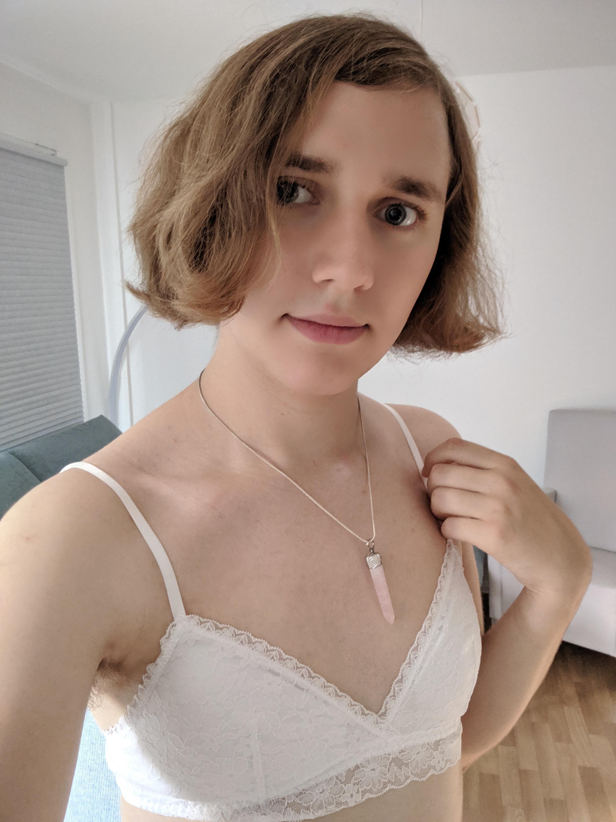 I finally got my first bra after 3 months of HRT! I'm happy :D