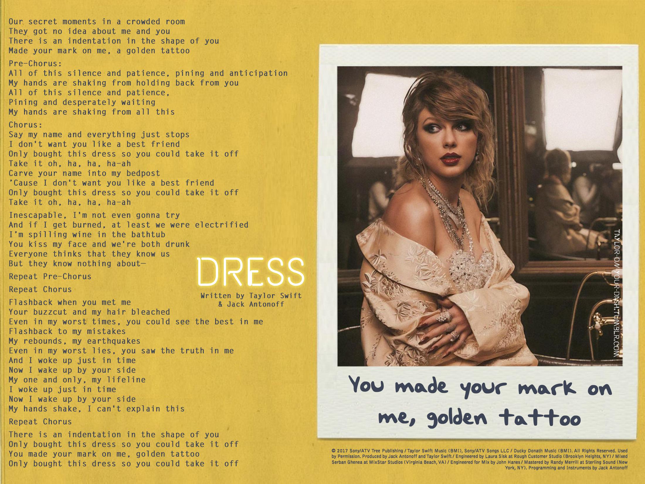 Taylor Swift black and white portrait next to lyrics from the song Delicate