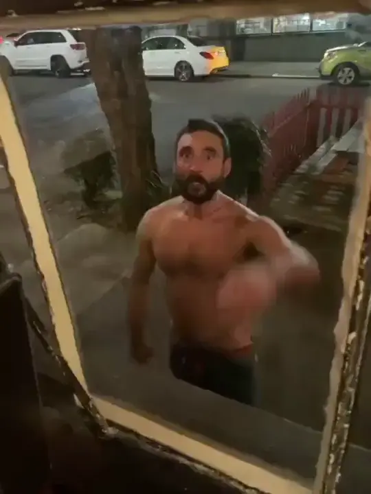 Intoxicated guy punches a glass