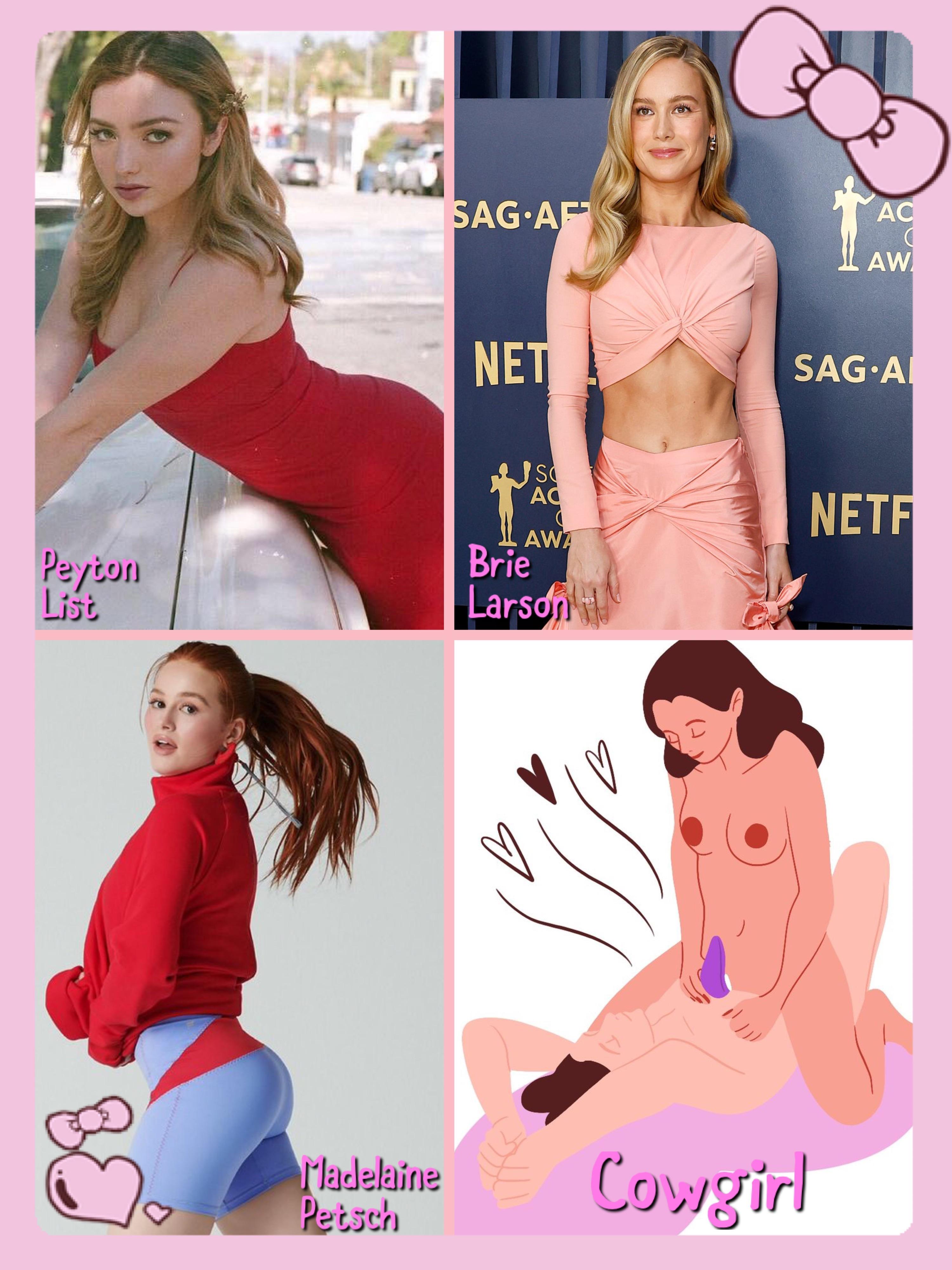 Celebfakes featuring white and latina women in lingerie, bikinis, and dresses paired with sex sketches