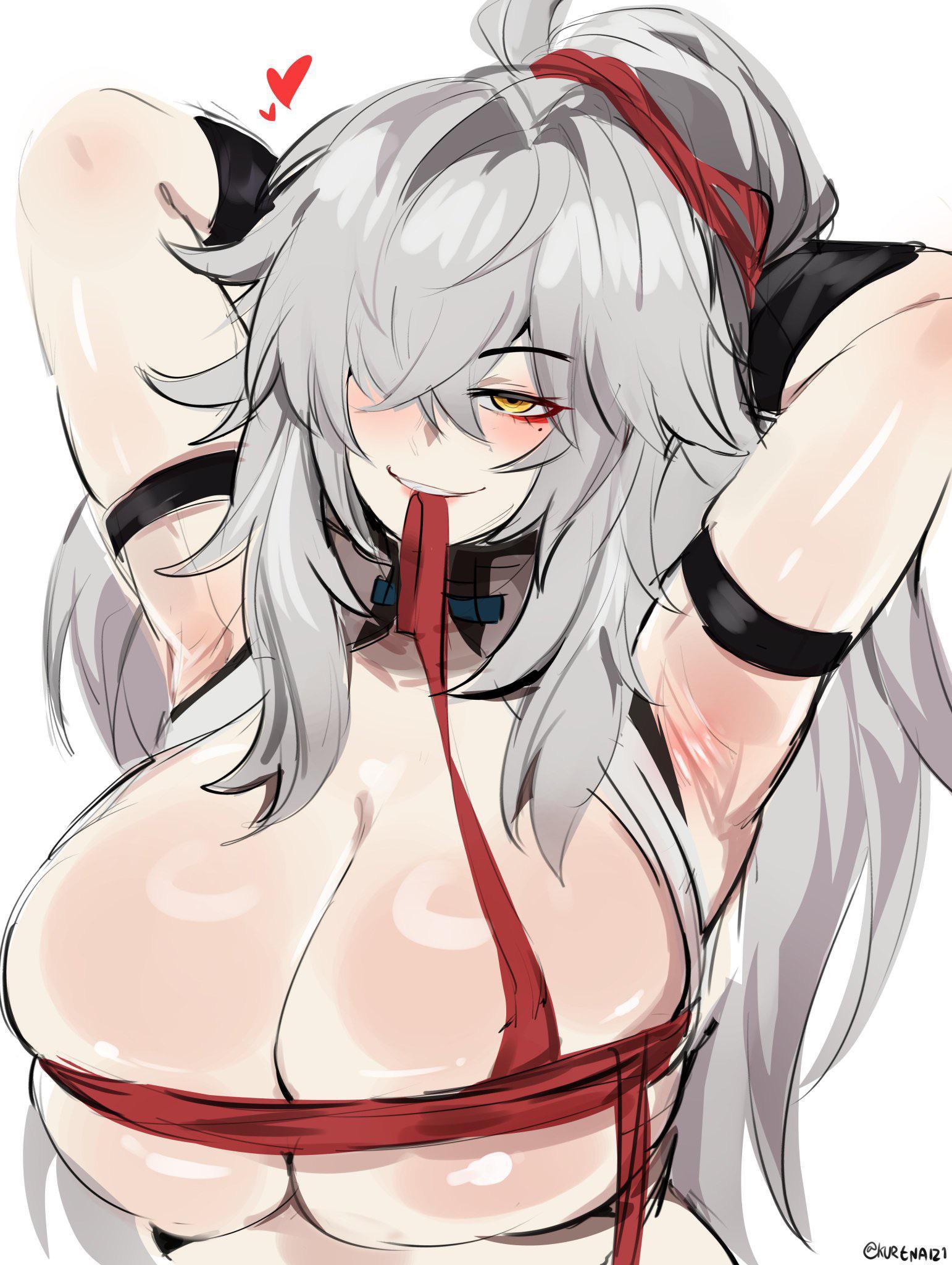 Busty and thick monster girls including green skinned and anthropomorphic characters with body paint and piercings.