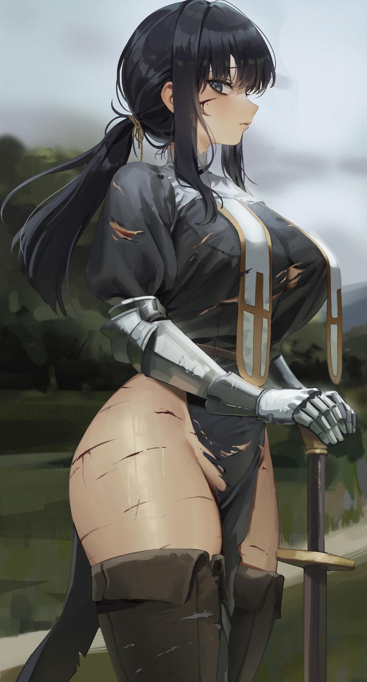 Busty and thick monster girls including green skinned and anthropomorphic characters with body paint and piercings.