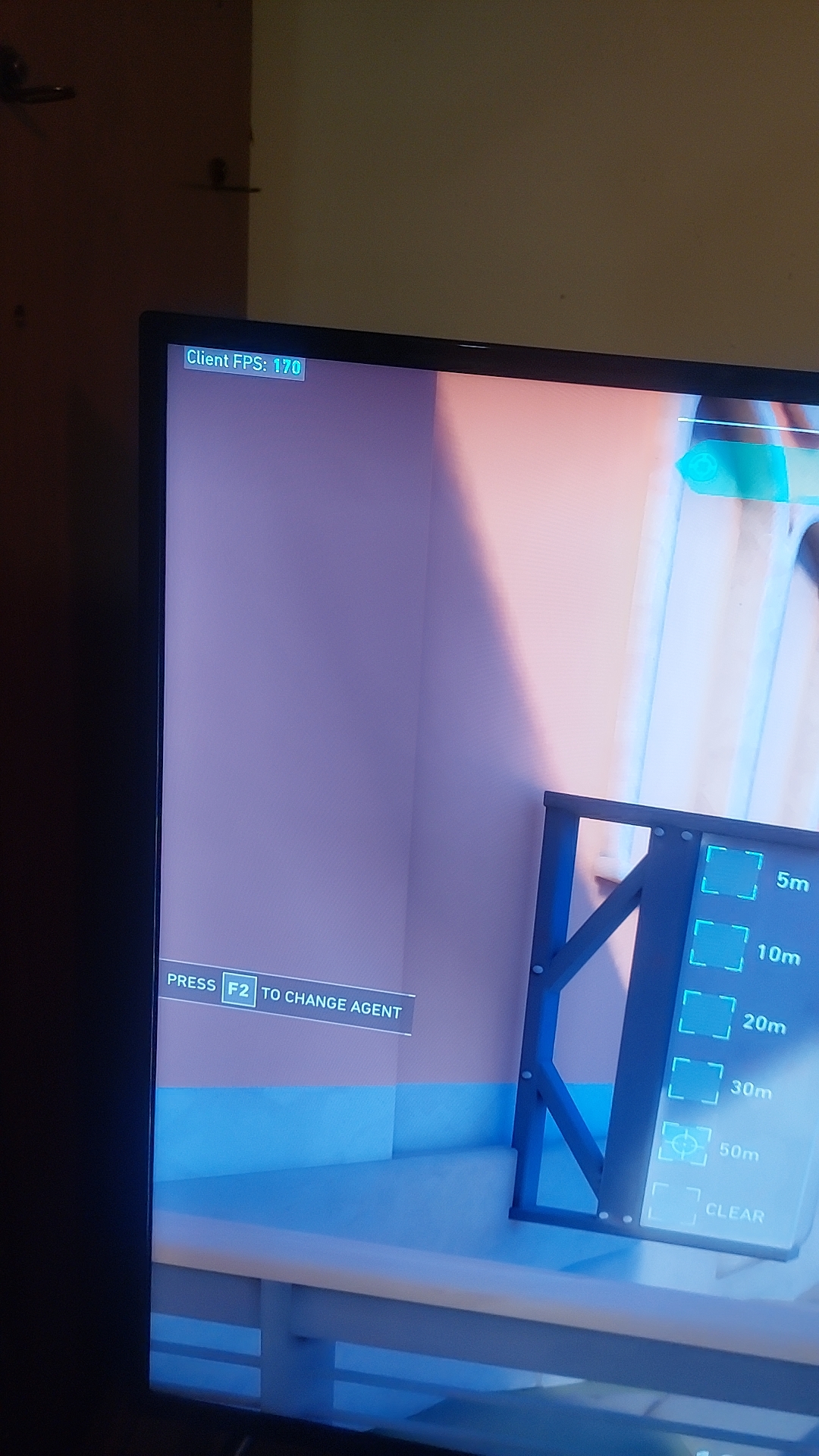 Custom gaming PC build with an XFX RX 580 8GB running Valorant gameplay at 4k60 resolution.