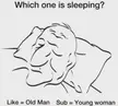 Where's the young woman? 