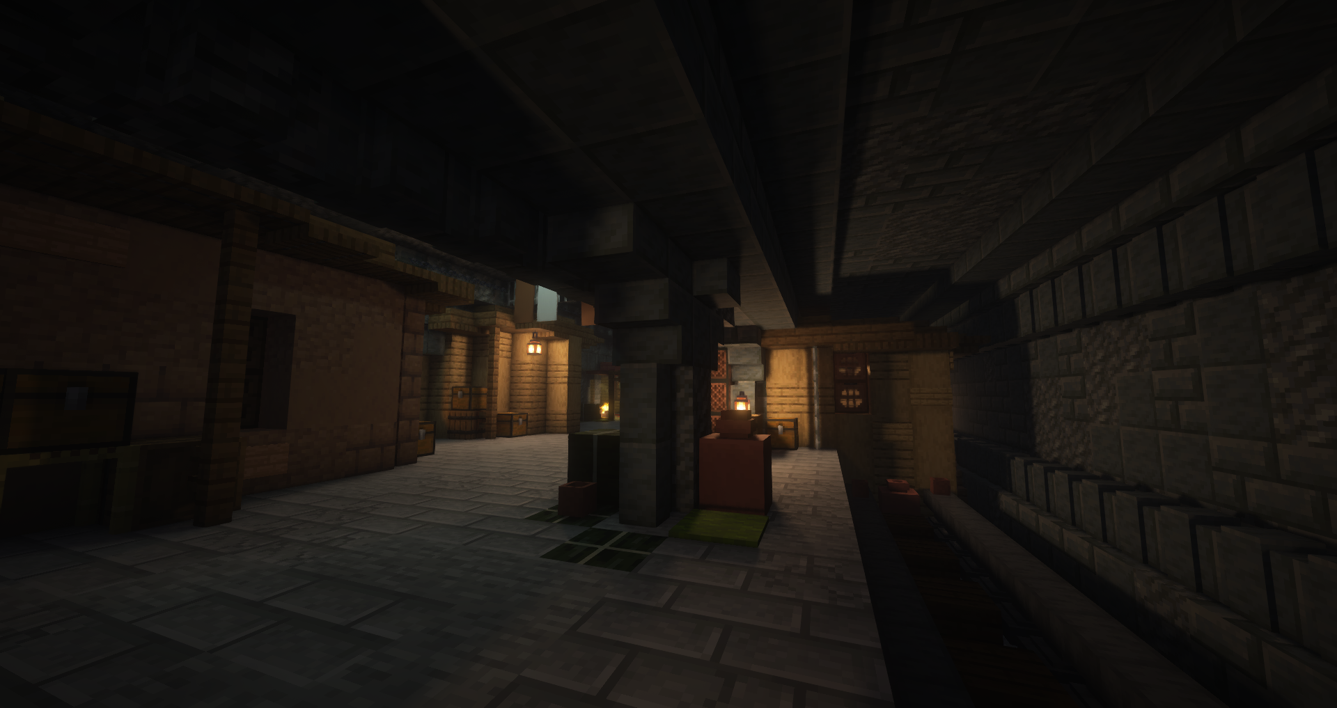 Post-apocalyptic metro Minecraft builds featuring a Japanese-style street and a dungeon with green glowing liquid