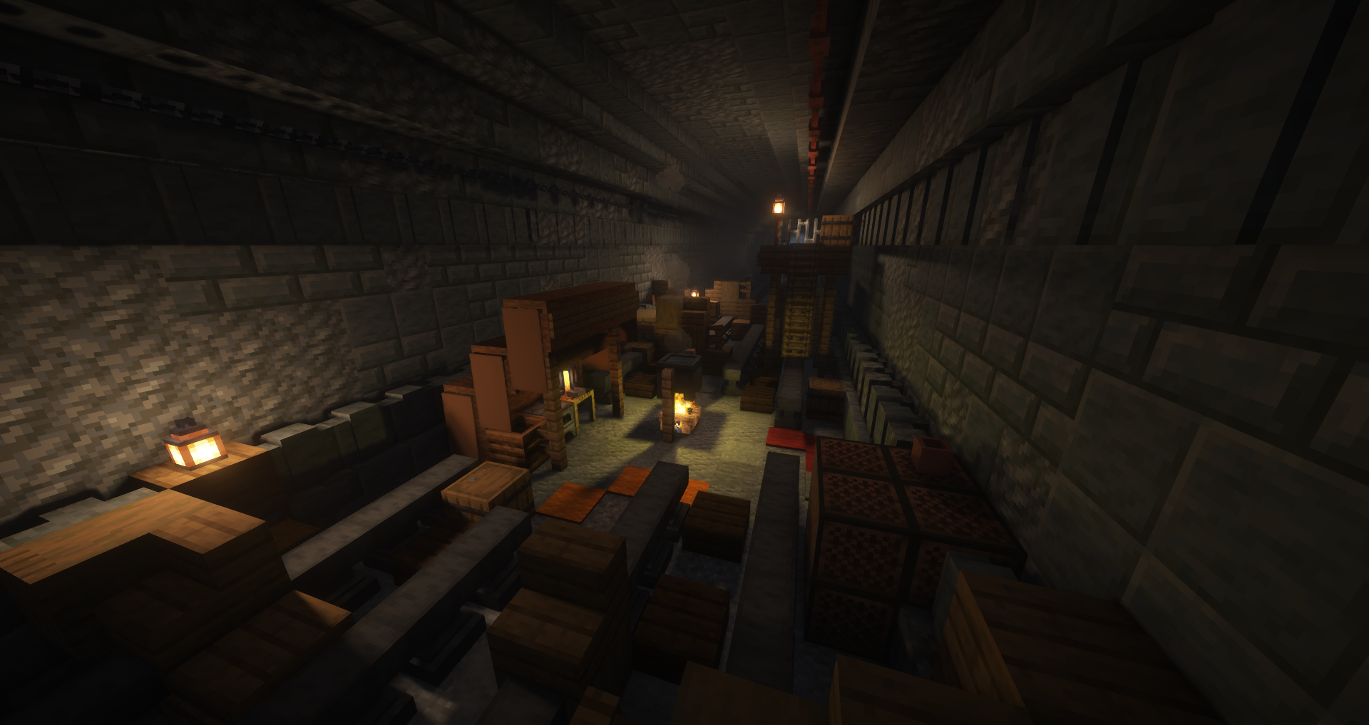 Post-apocalyptic metro Minecraft builds featuring a Japanese-style street and a dungeon with green glowing liquid