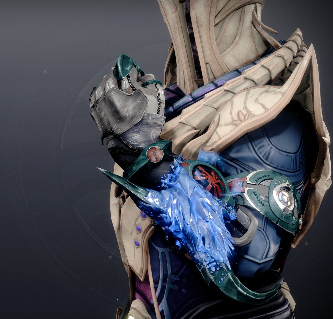 Warlock armor sets and character customizations for Godslayer featuring futuristic gear and a ghost companion