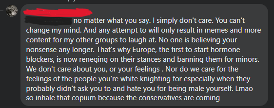 Literal villain rant on Facebook from a TERF