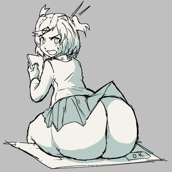 Natsuki pink hair anime girl busty and thick posing naked and in lingerie with ahegao expressions