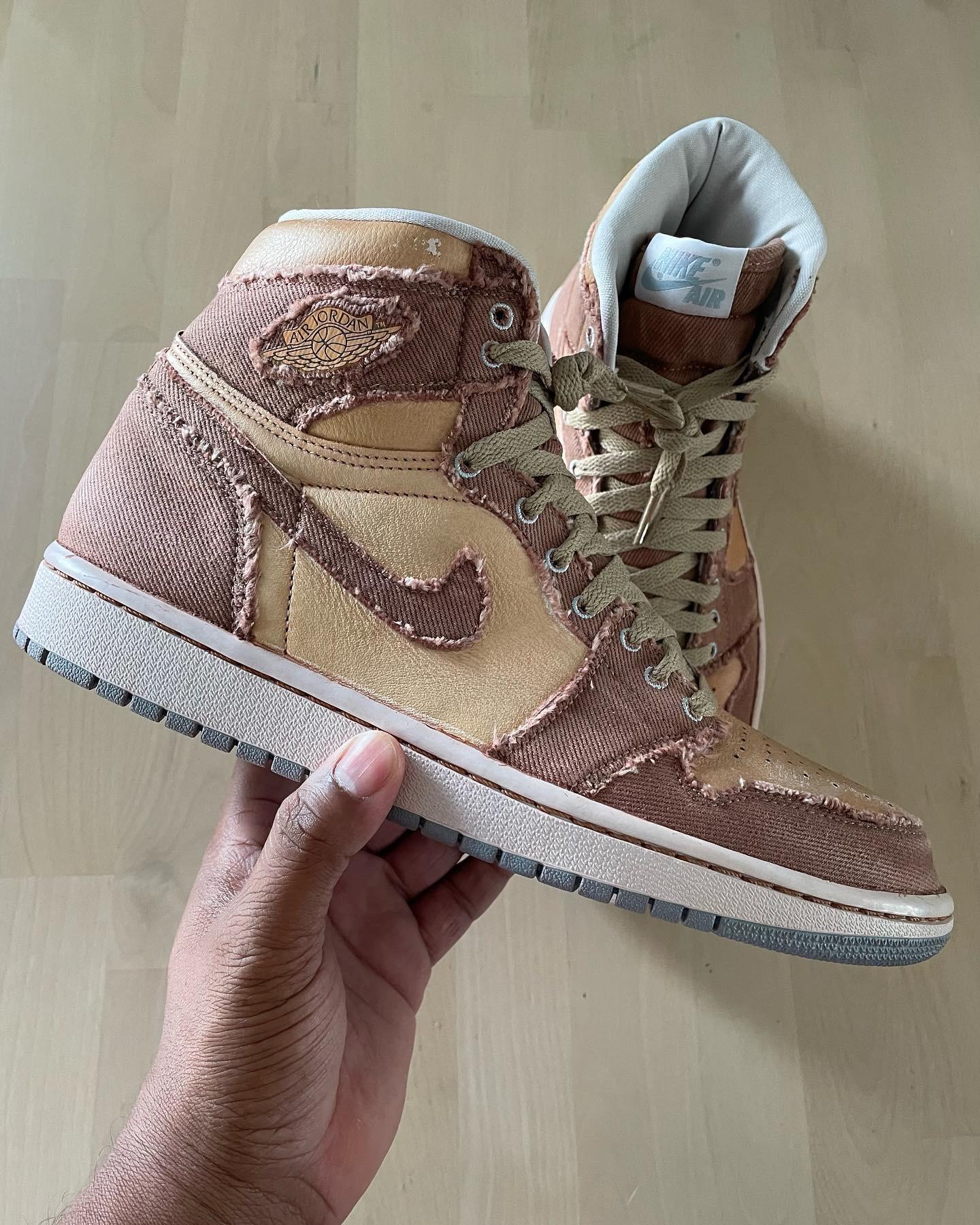 Better pics I took of my custom women’s denim 1’s I completed. | Scrolller