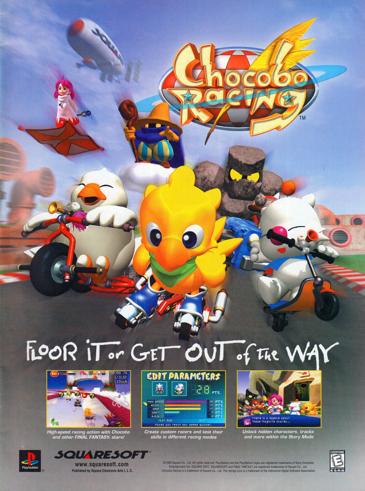 Magazine Ad and Review for Chocobo Racing (PSX) [1999] | Scrolller