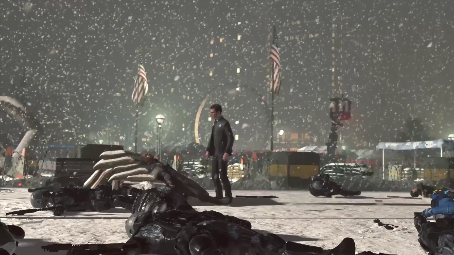 Machine Connor being damaged after the fight against Markus and being shown in the next scene. "Hidden Detail"