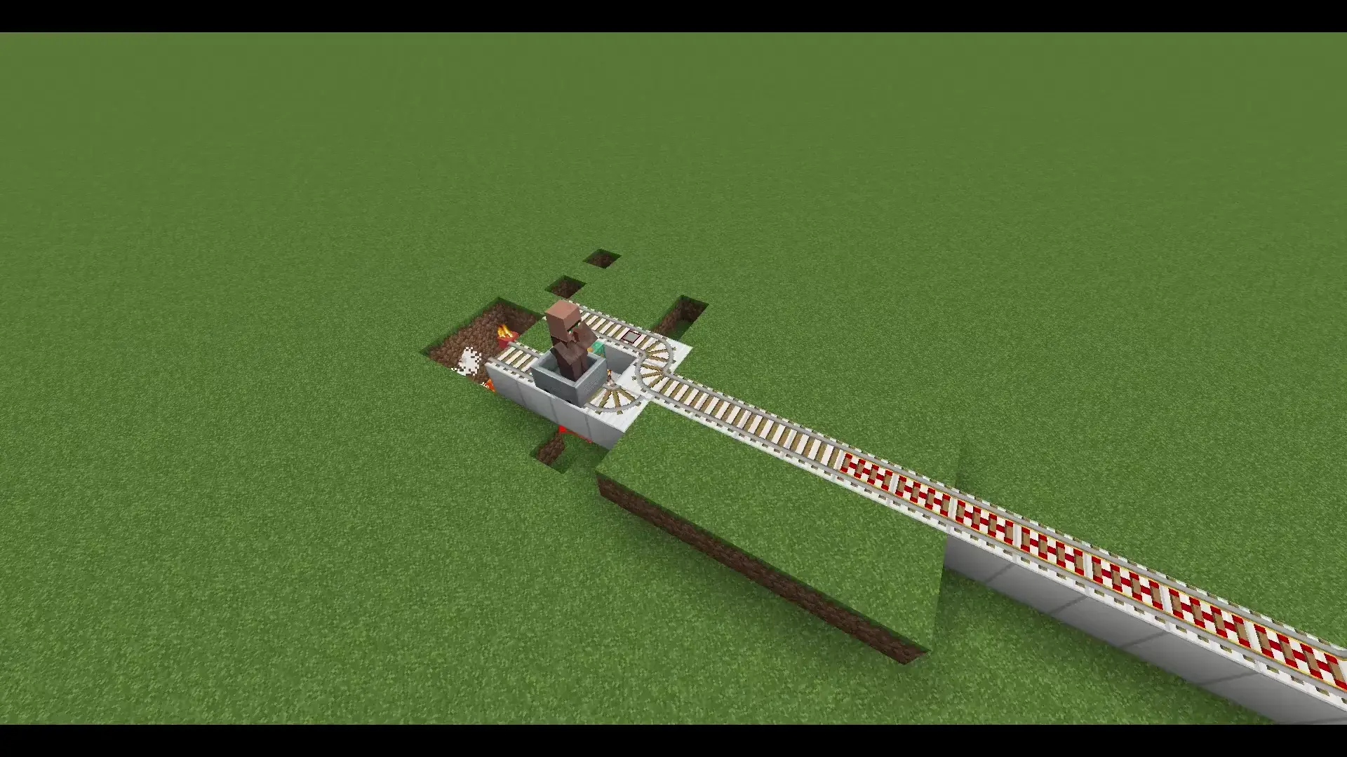 Made a 3 block wide auto rail splitter to potentially use for storage or something