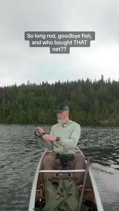 Man loses rod and fish. 