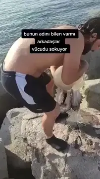 Man taking selfie with jellyfish