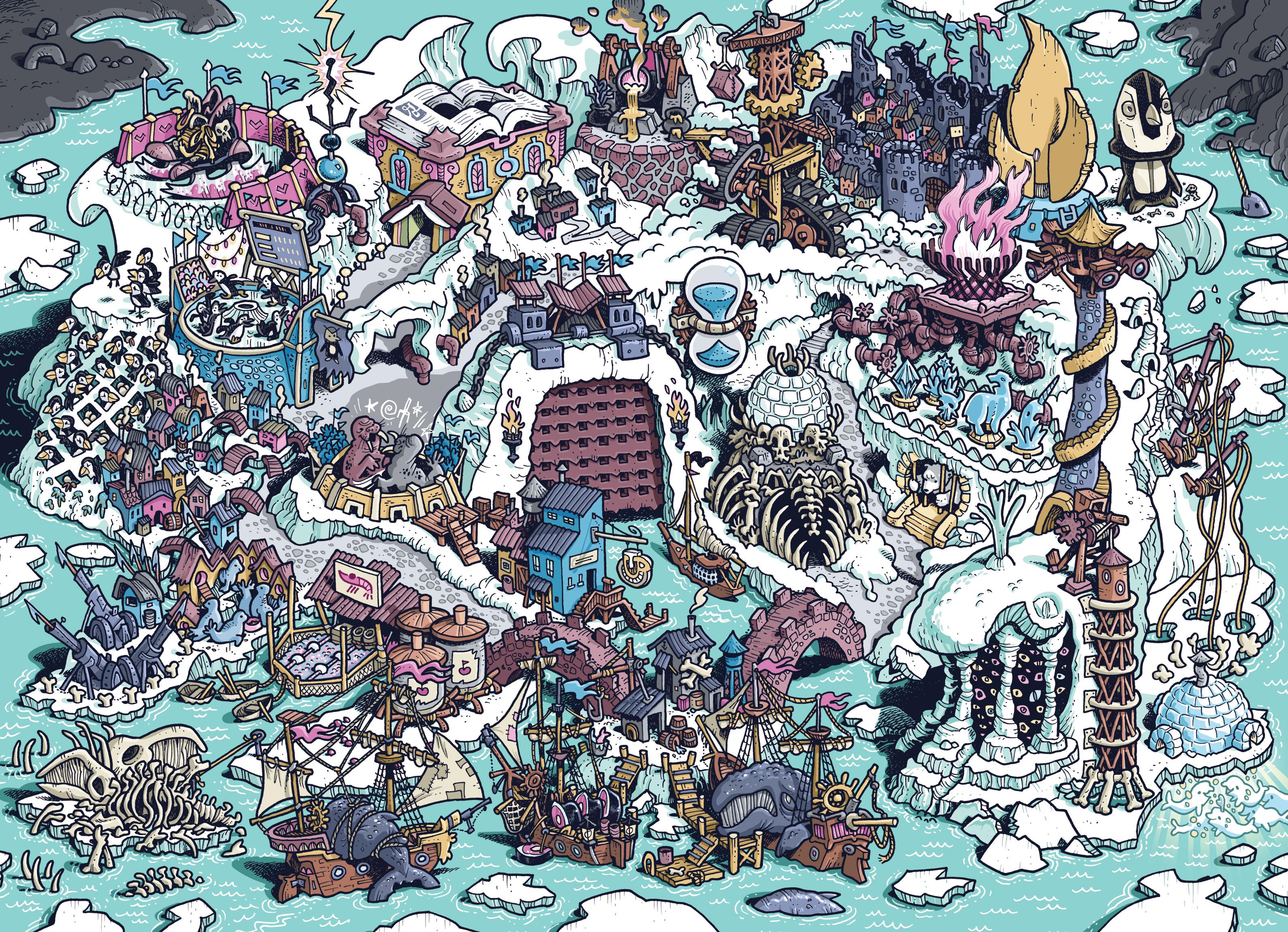 Iceberg Map Rivals Map of Iceberg City for the new BOREAL FROSTLANDS setting, compatible ...