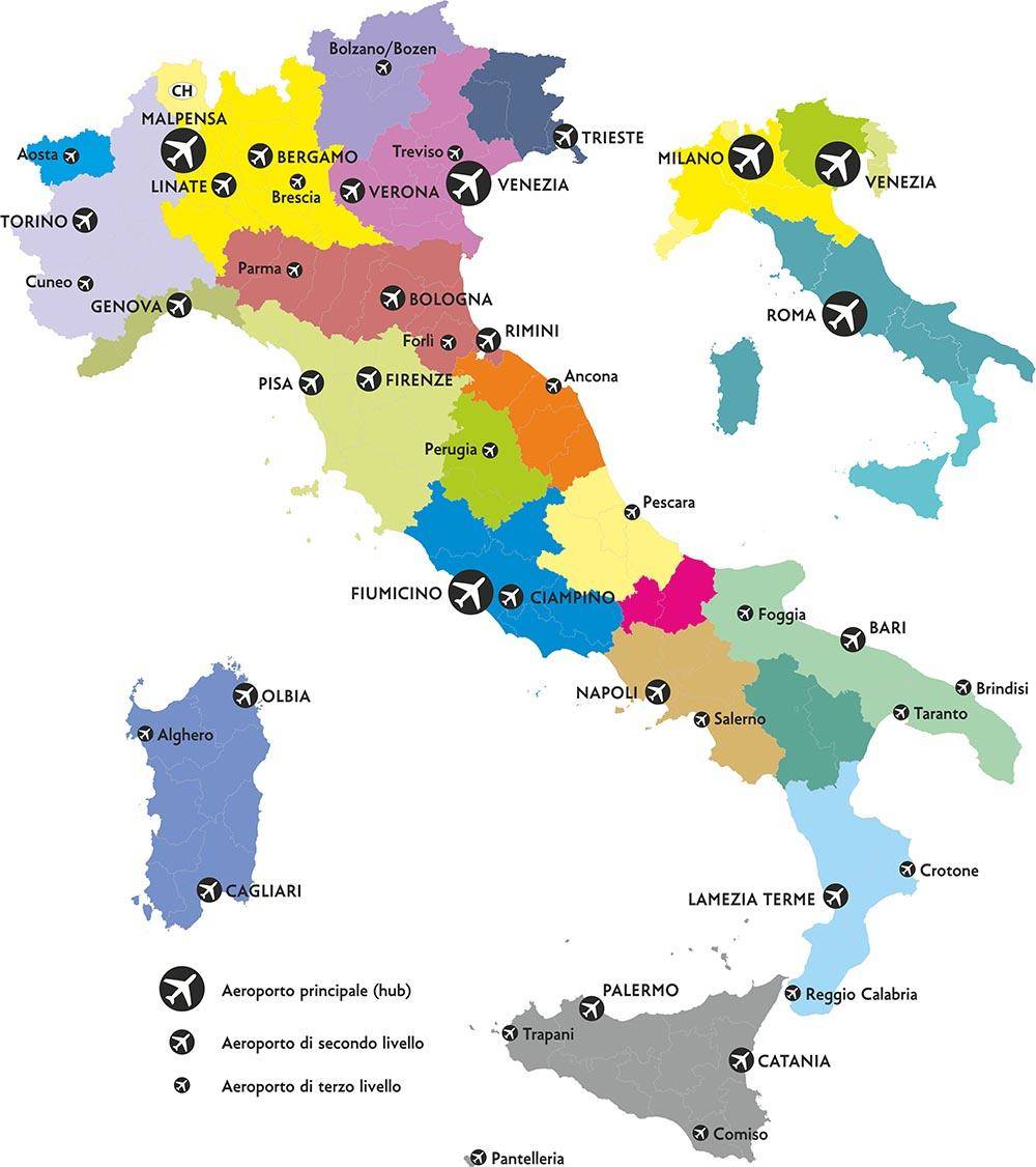 Map of Italian airports | Scrolller